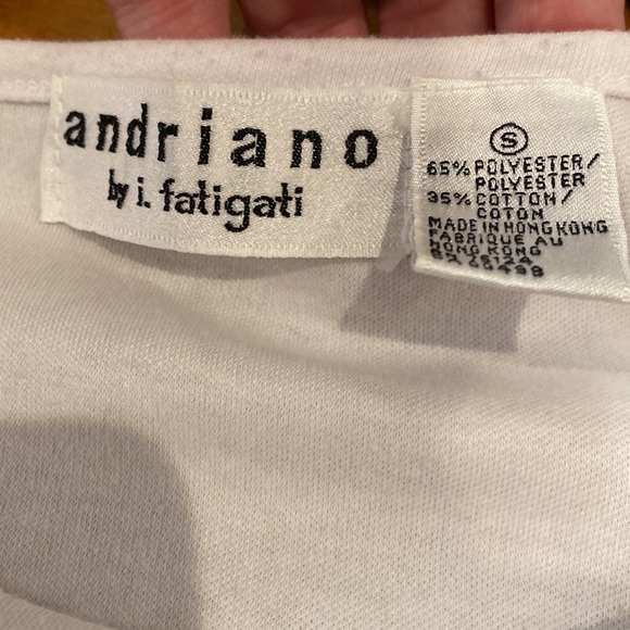 Vintage womens Andriano 80’s blouse top flower appliqué ribbon shoulder pads - Picture 6 of 6